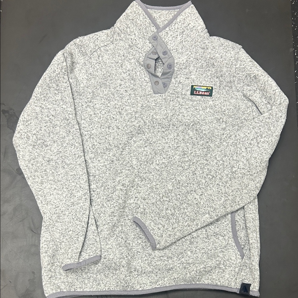 Women’s L.L. Bean Light Gray Sweater Fleece Pullover
